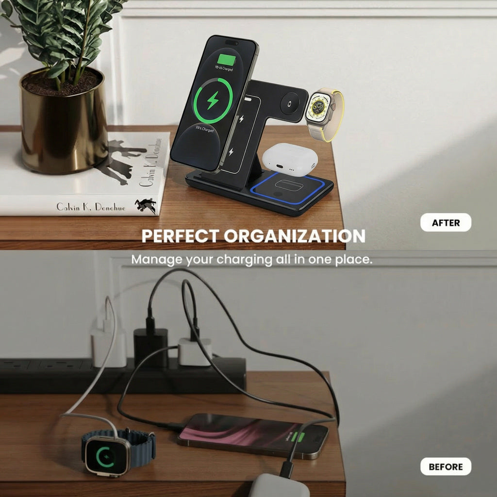 3-In-1 Fast Wireless Charger Stand